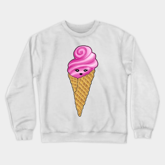 Miss Strawberry Cone Crewneck Sweatshirt by TheBlueNinja